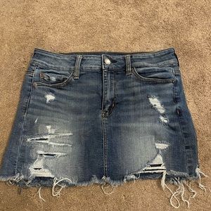 American Eagle distressed denim skirt